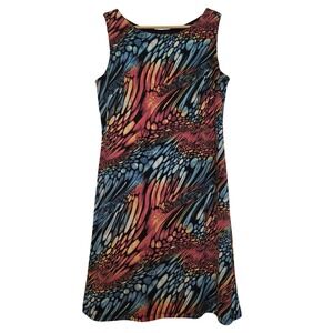 Laura Petites Abstract Psychedelic Pebble Print Sleeveless Shift Dress Size 10P